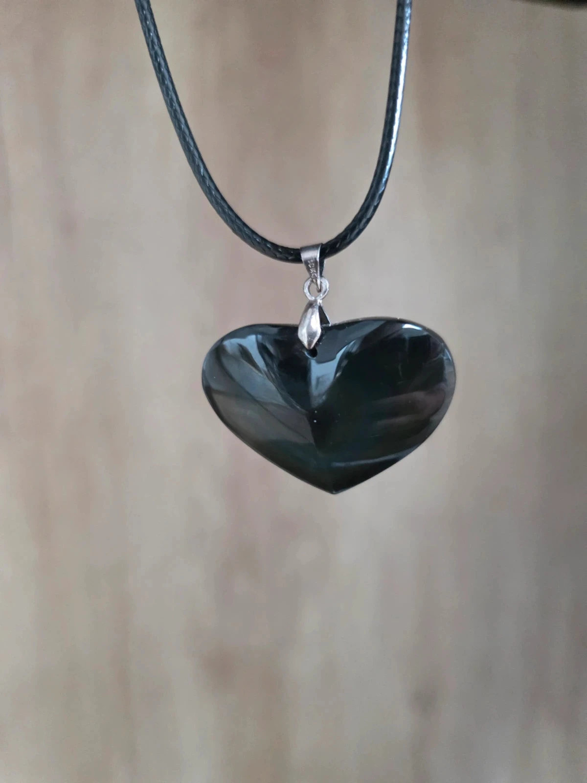Obsidian Heart Pendant Celestial – photo 4